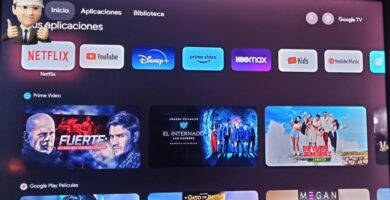 Menú de inicio Google tv